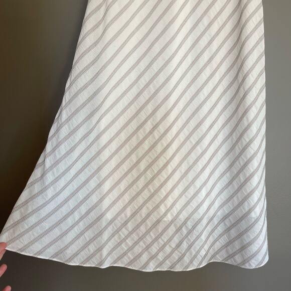 FRAME Striped Bias Slip Dress Size Small Cream Tan Maxi Midi Chic Sexy Neutrals - Picture 9 of 16
